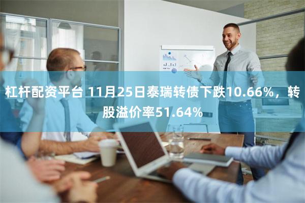 杠杆配资平台 11月25日泰瑞转债下跌10.66%，转股溢价率51.64%